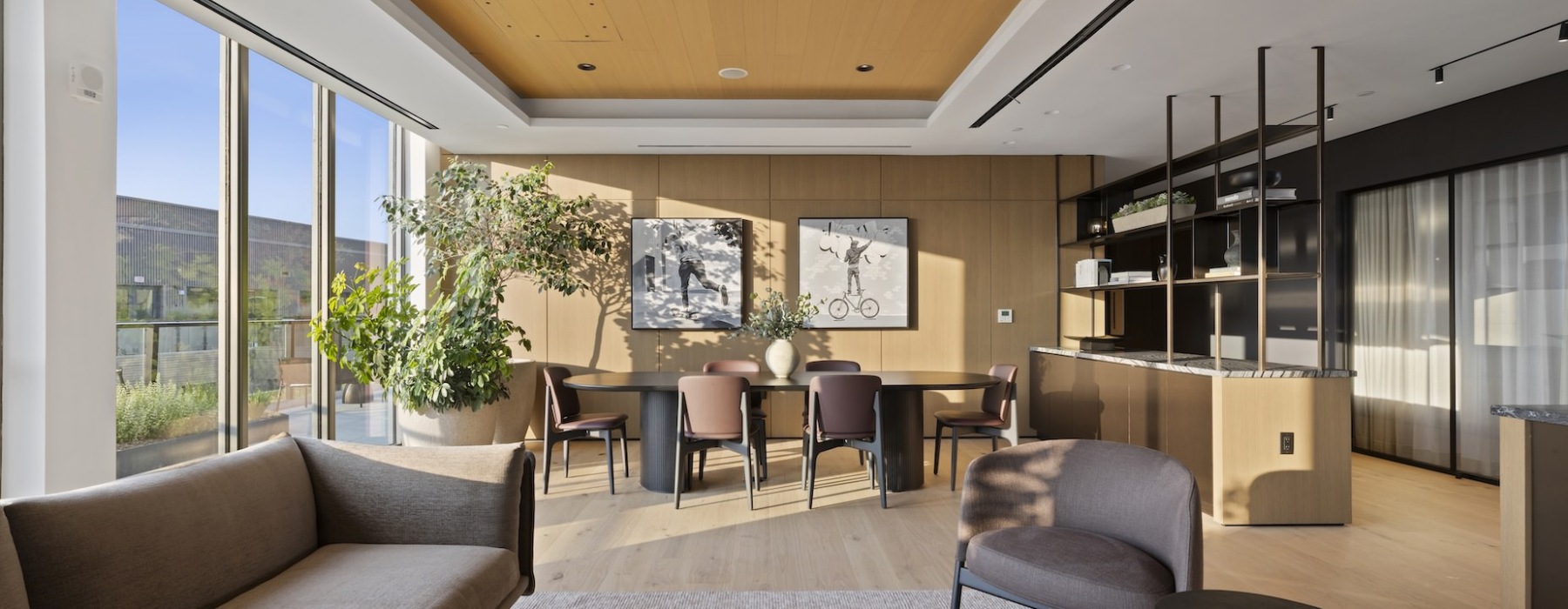 clubroom with seating area and access to outdoor courtyard clubroom with seating area and access to outdoor courtyard